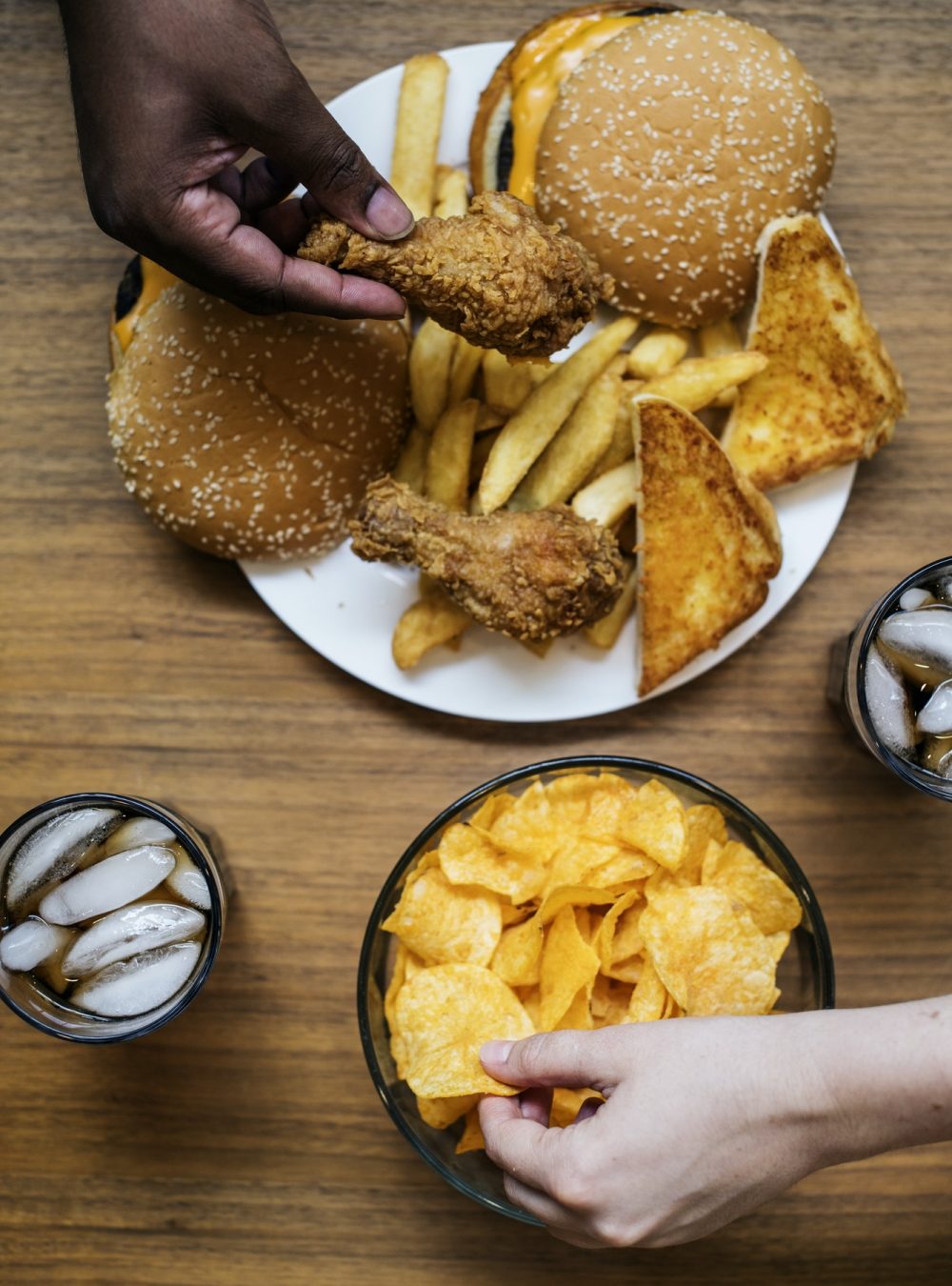 Big plate of junk food