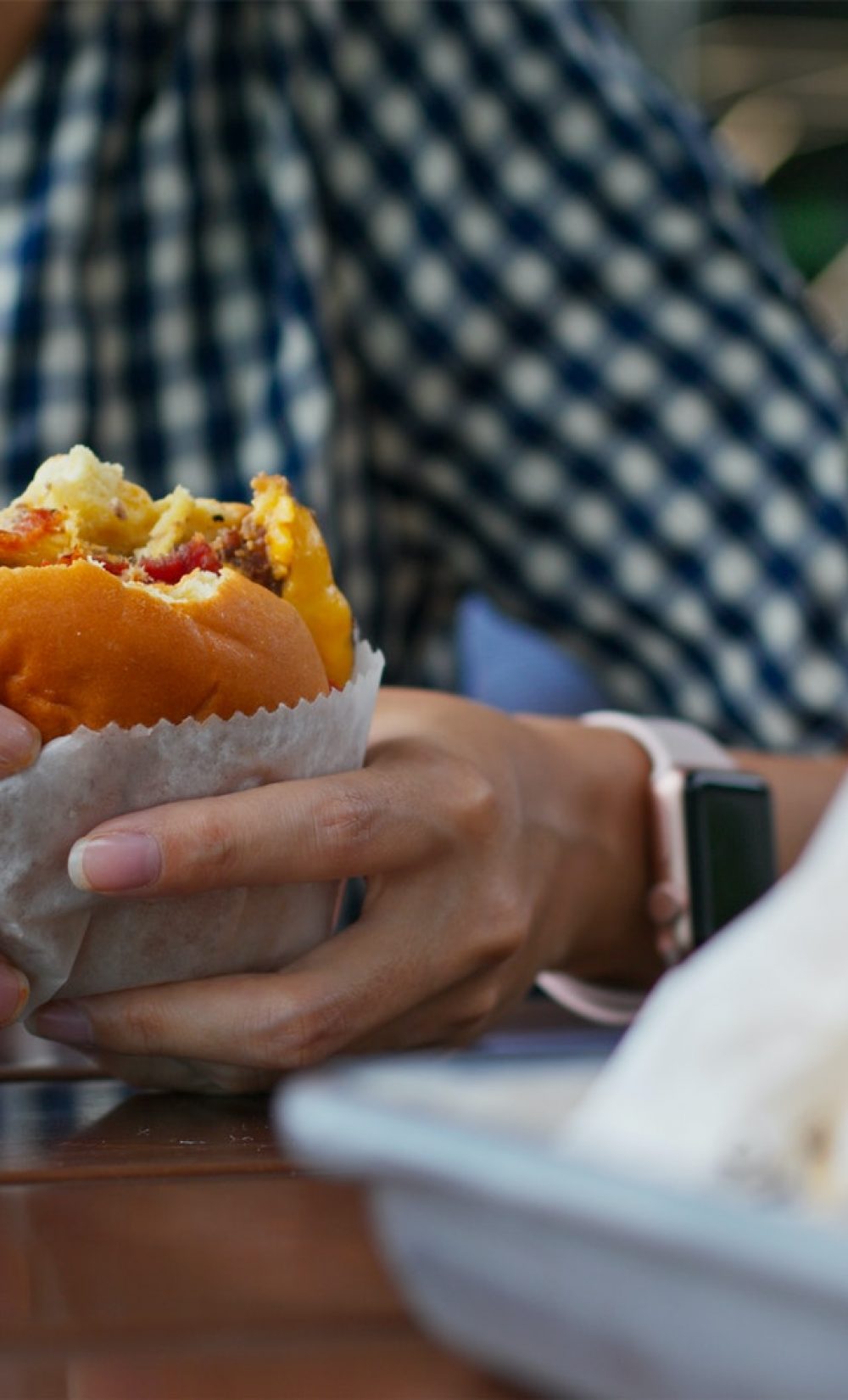 Fast food burger and french fries
